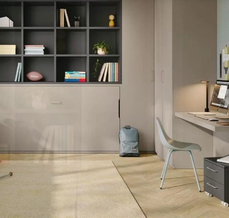 Dormitorio juvenil incluido en la exposición de muebles